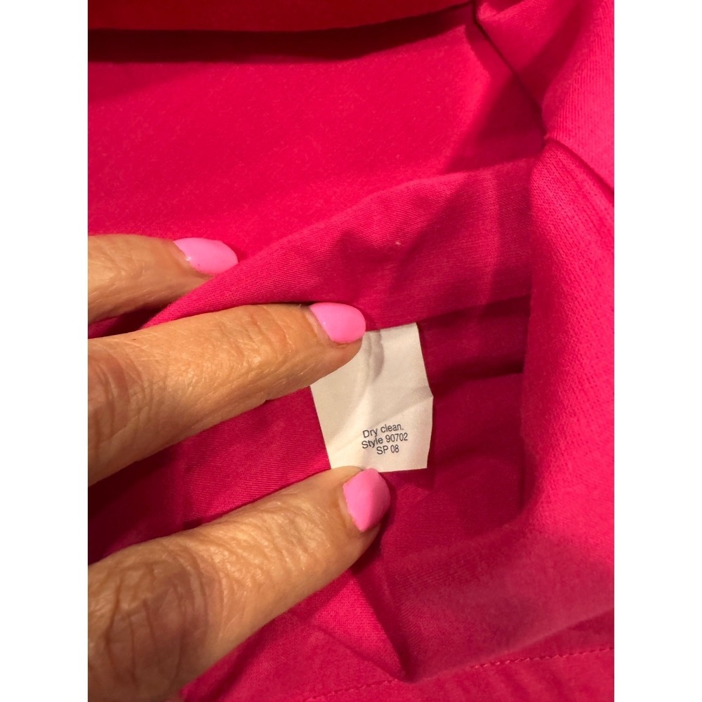 J. Crew Sleeveless Fit Flare‎ Dress Raspberry Pink Cotton Halter Back Size S - Picture 7 of 8